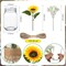 85pcs (12 Set) Sunflower Mason Jar Centerpiece Vases – Faux Floral with Rope, Boho Rustic Table Decorations for Wedding, Bridal Shower, Engagement, Reception & Party